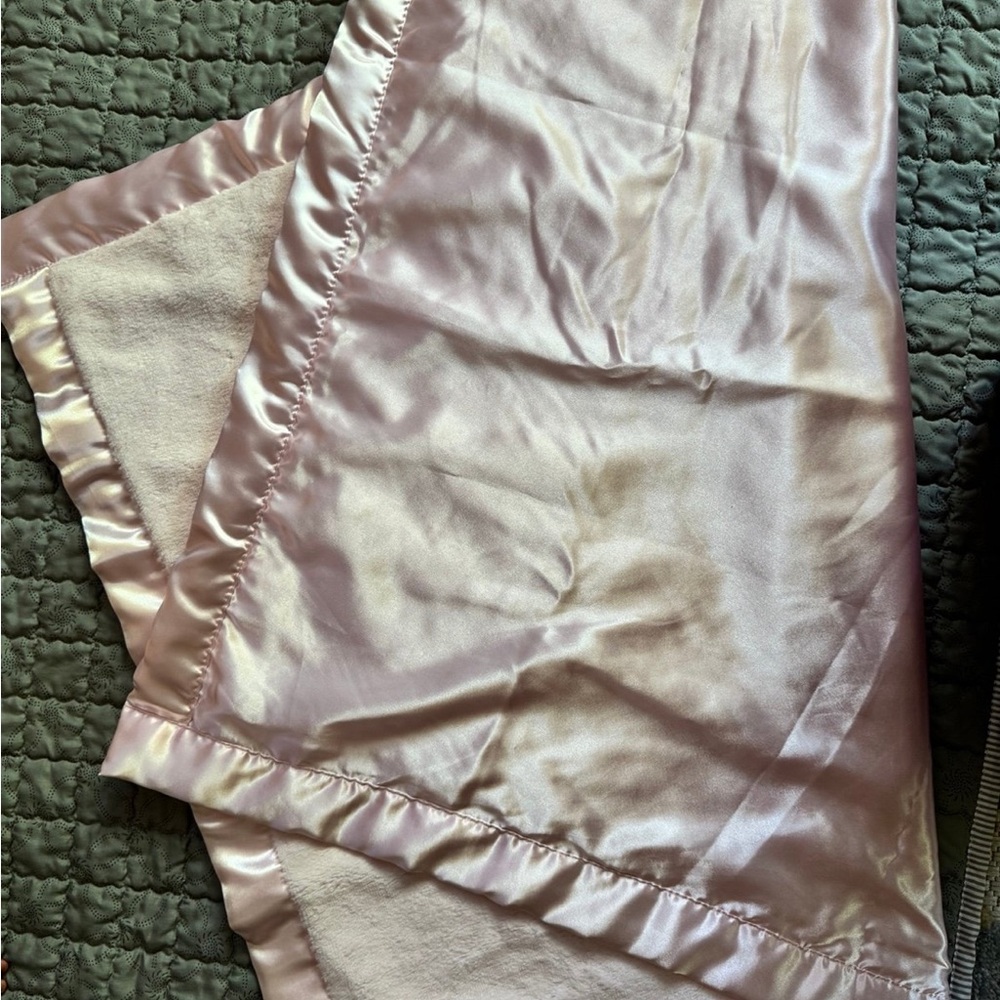 Beautiful Pink and Satin blanket.